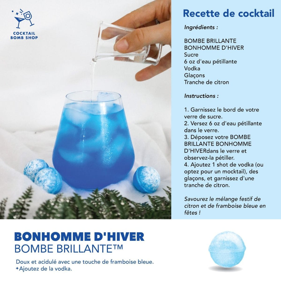 BOMBE BRILLANTE BONHOMME D'HIVER